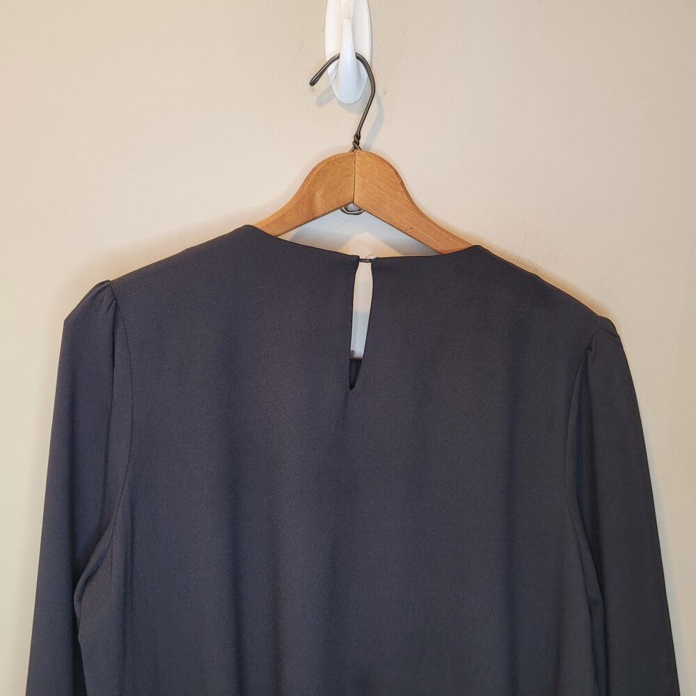 Tuckernuck Pomander Place Black Carlota Long Sleeve Peplum Blouse Medium New - Picture 9 of 14